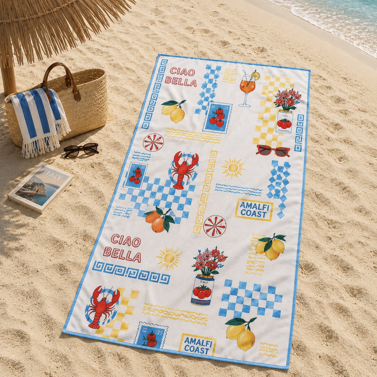 Amalfi Escape Beach Towel lifestyle image