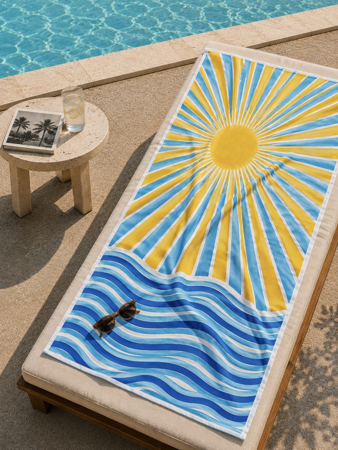 Blue Horizon Beach Towel by Home of Linen