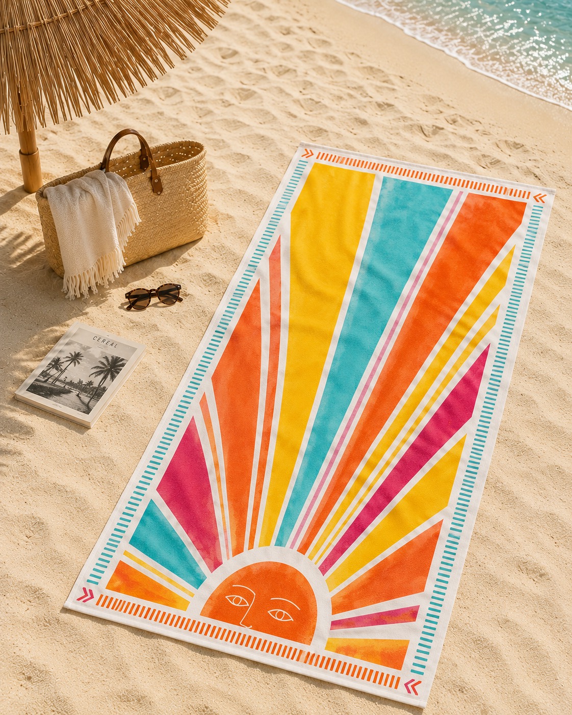 Sunray Bliss Beach Towel lifestyle image