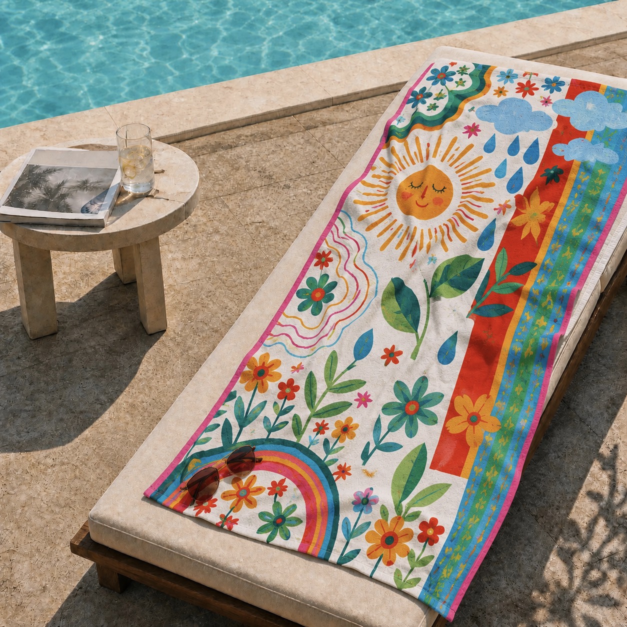 Sunshine Garden Beach Towel by Home of Linen